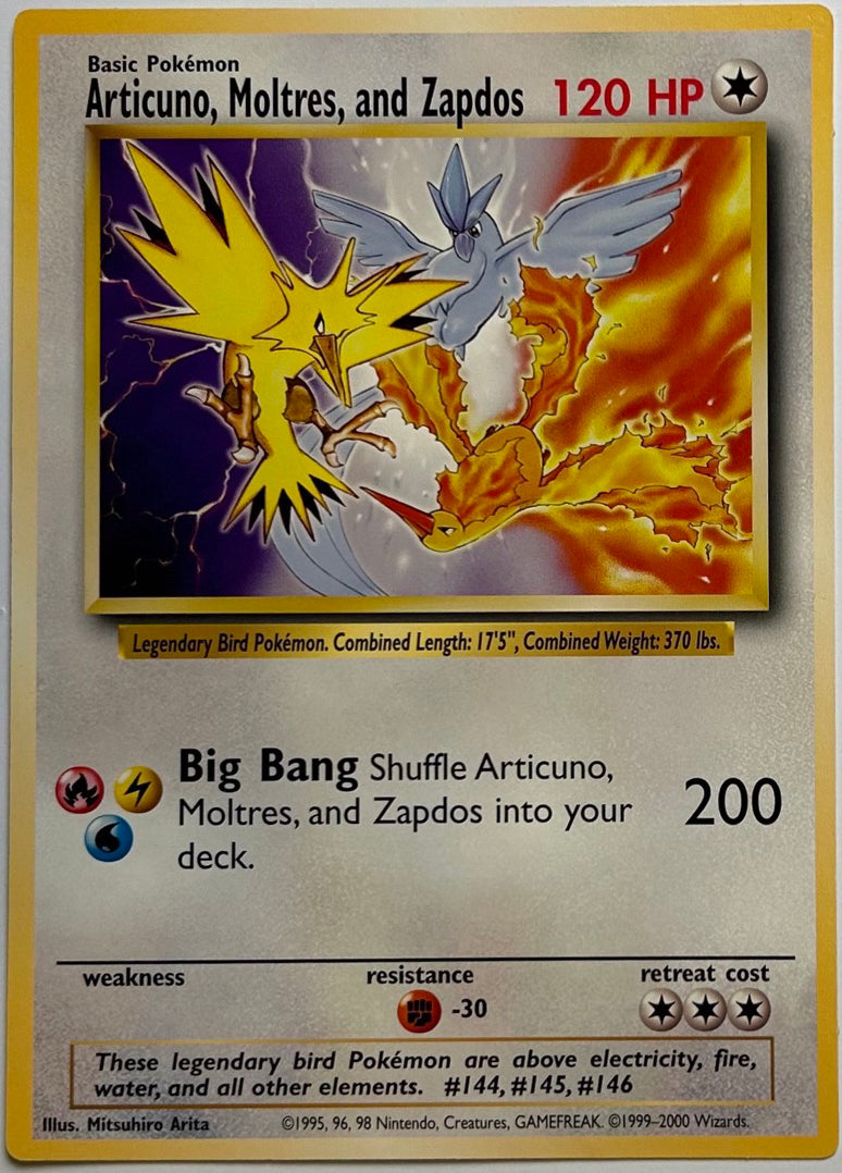 POKEMON Articuno Moltres Zapdos Jumbo PROMO Card 1999 Wizards Legendary