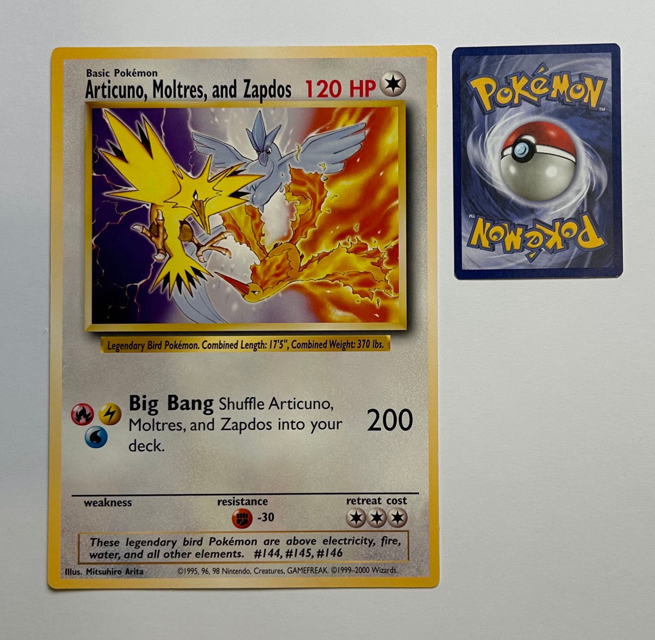 POKEMON Articuno Moltres Zapdos Jumbo PROMO Card 1999 Wizards Legendary